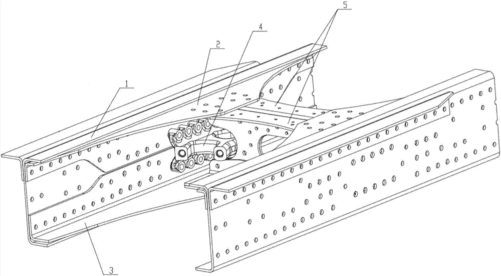 一种V型推力杆支架构成的车架横梁总成的制作方法与工艺