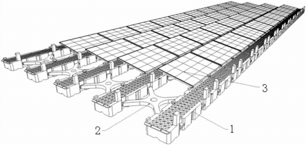 走道浮體跨接支撐組件式水面光伏發(fā)電系統(tǒng)的制作方法與工藝