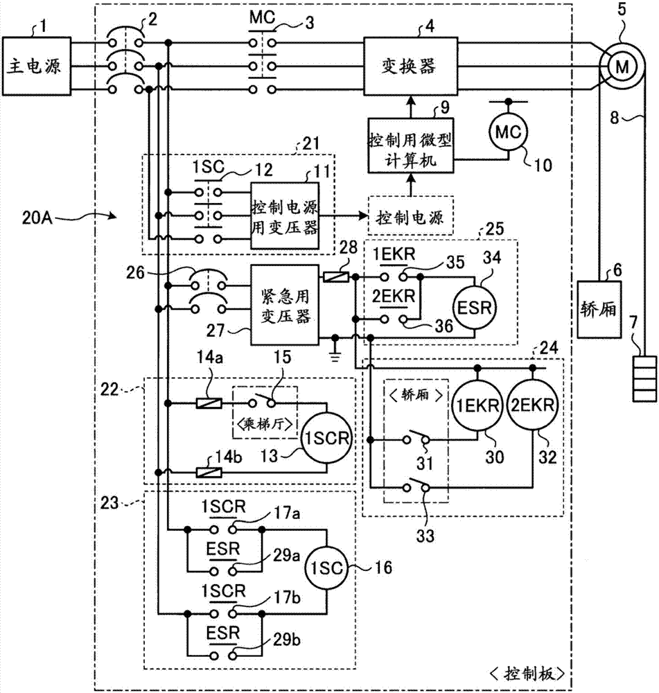 緊急用電梯的電源控制裝置的制作方法