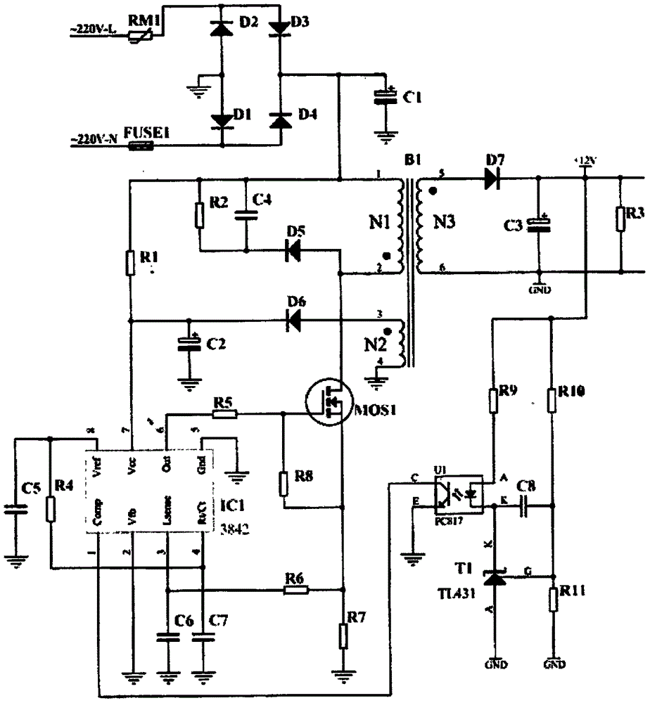 一种基于3842系列芯片的pfm应用电路的制作方法与工艺