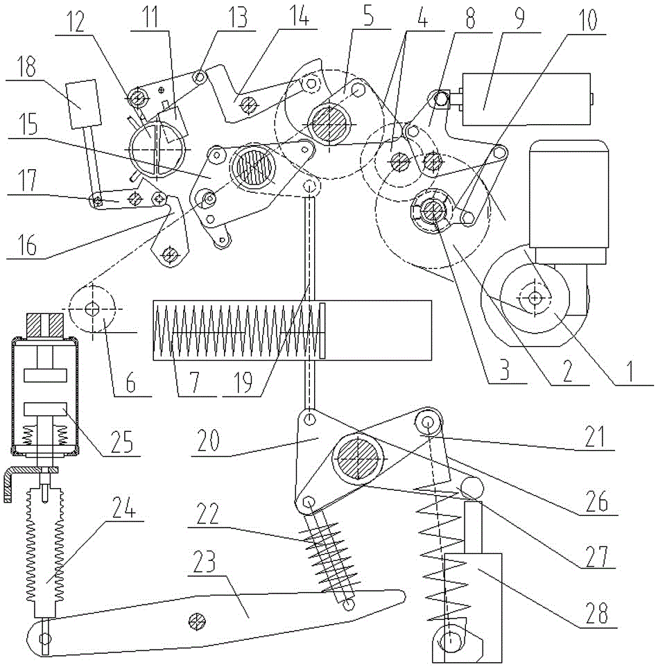 一種35kV落地式高壓交流真空斷路器彈簧操作機(jī)構(gòu)的制作方法與工藝