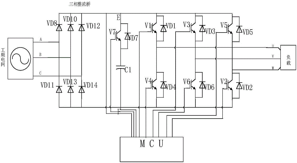 一種帶開關(guān)續(xù)流電容的交直交變頻器的制作方法與工藝