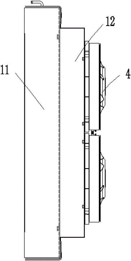 雙隔板式大型車輛的發(fā)動(dòng)機(jī)組件散熱器的制作方法與工藝