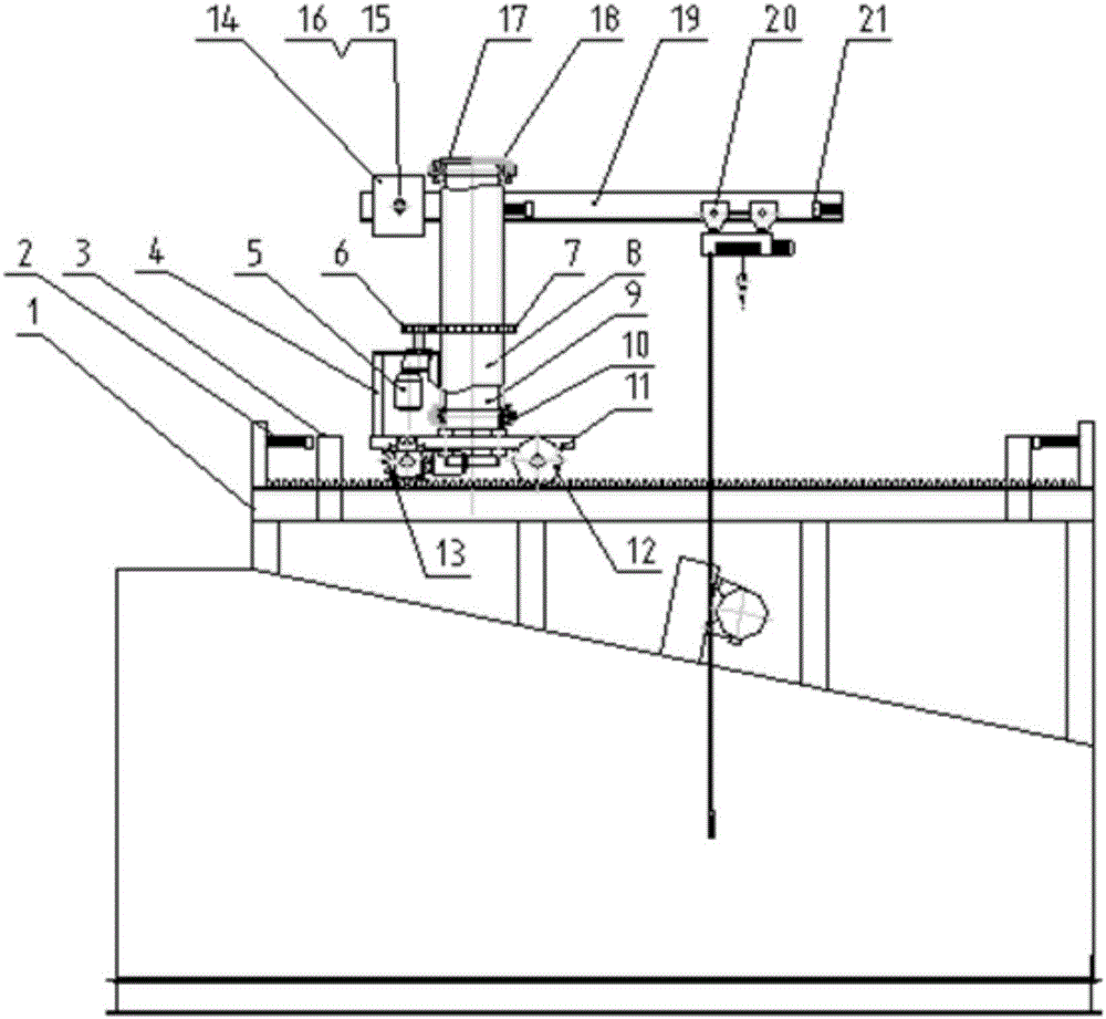 沥青拌合楼用可移动和旋转的起吊装置的制作方法