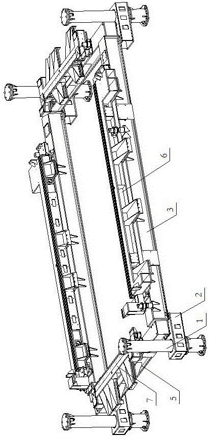 高速鐵路軌道板先張法流水機(jī)組生產(chǎn)線整體升降臺(tái)座的制作方法與工藝