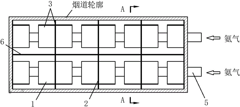 一種用于SCR脫硝系統(tǒng)的縱向渦型噴氨混合裝置的制作方法