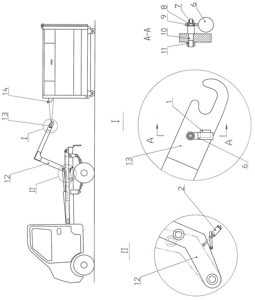 車(chē)廂可卸式垃圾車(chē)?yán)^位置顯示裝置的制作方法