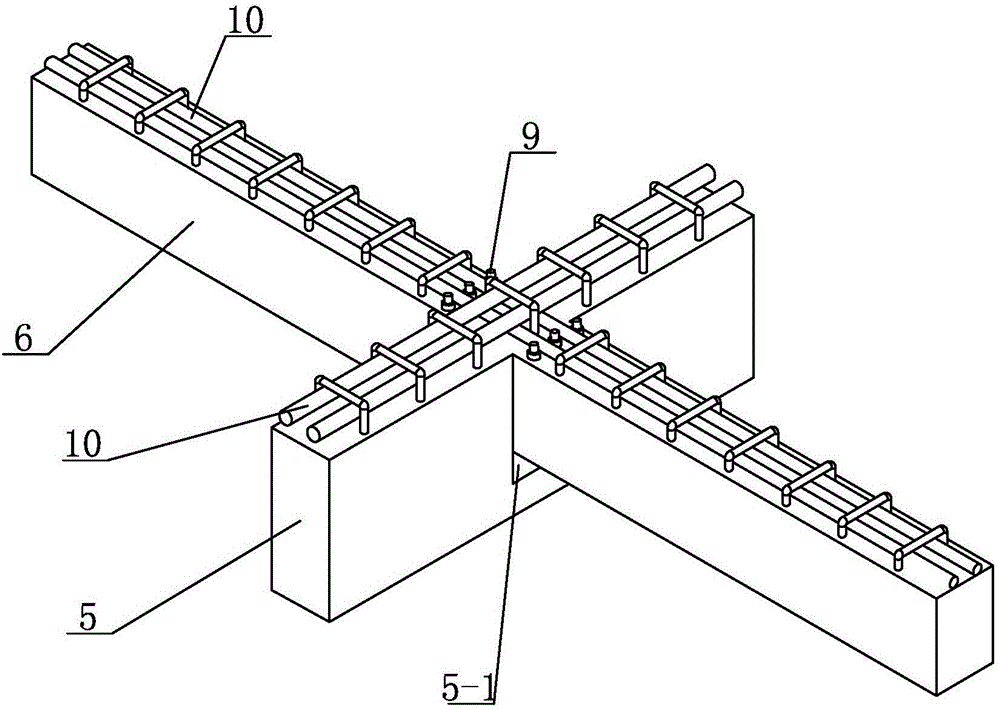 一种用螺栓连接角钢的预制主次梁连接节点
