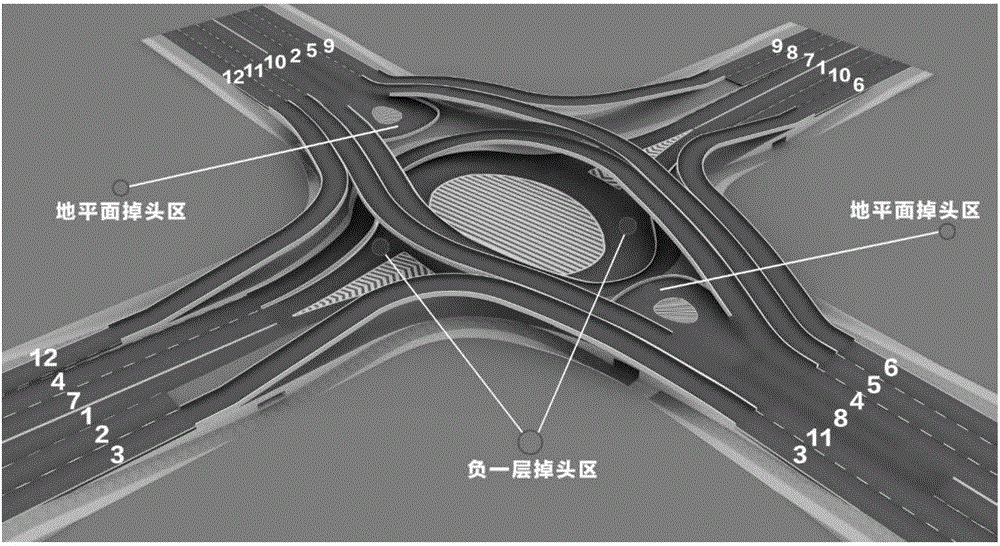 一种城市十字路畅通微型立交桥的制作方法