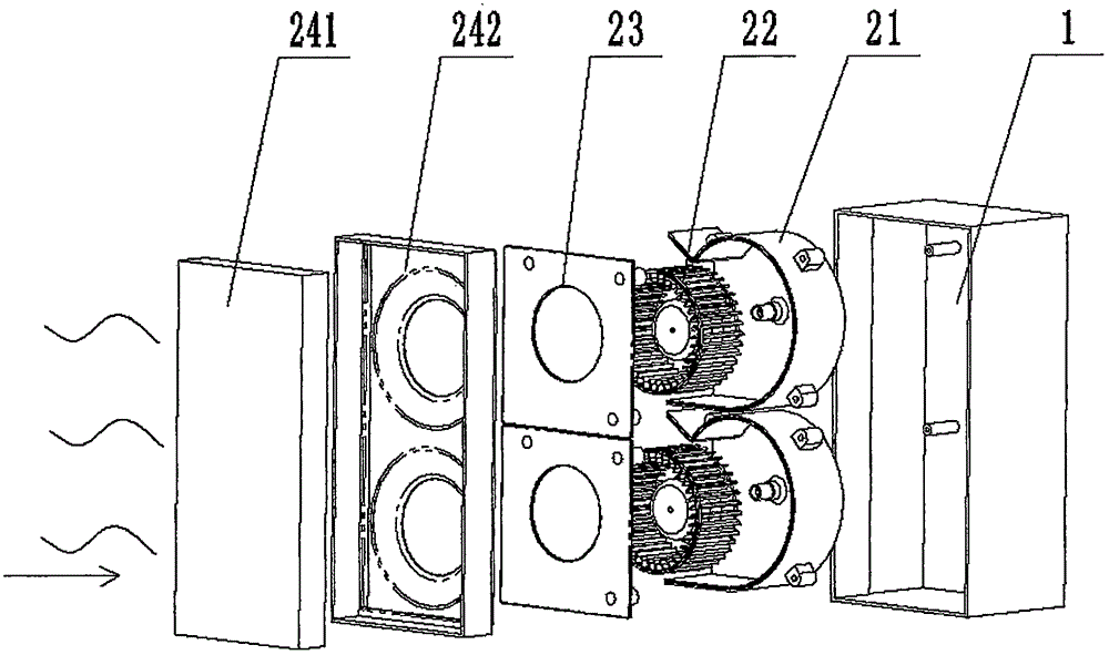 用于空氣凈化器的雙風(fēng)機(jī)進(jìn)出風(fēng)結(jié)構(gòu)的制作方法與工藝