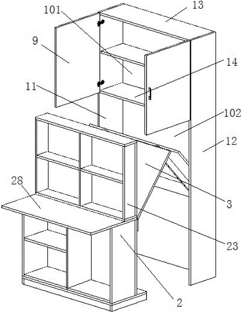 一种可多维度变换和使用的桌壁柜的制作方法与工艺