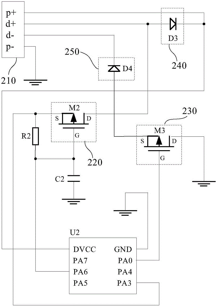 充电器端USB充电控制电路和终端USB充电控制电路的制作方法与工艺