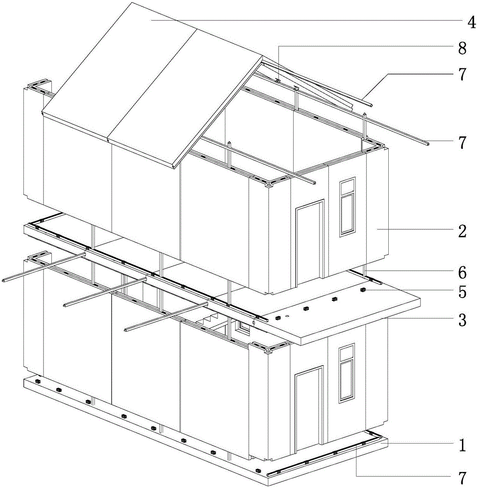 一種可快速搭建的純部件板塊組合工業(yè)化房屋裝配結構的制作方法與工藝