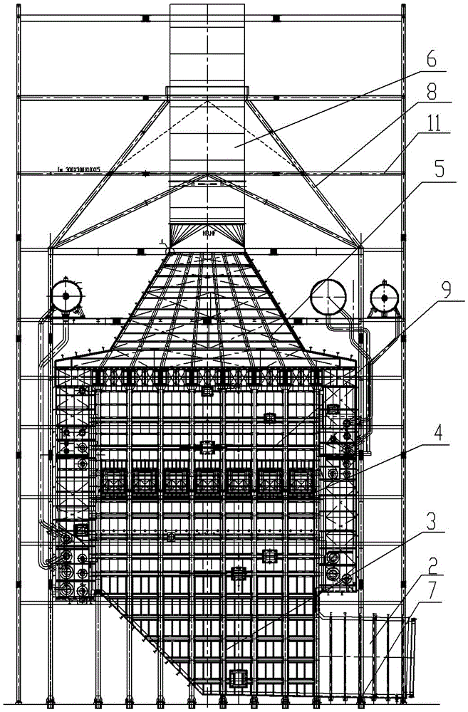 一种融入立式余热锅炉的建筑结构的制作方法