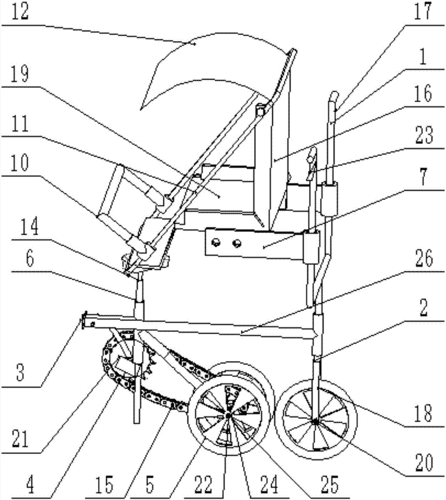 一种兼具可骑可推可躺功能的折叠变形式婴儿车的制作方法与工艺