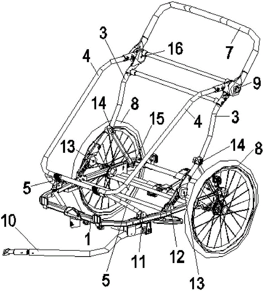 折疊車(chē)架及兒童拖車(chē)的制作方法與工藝