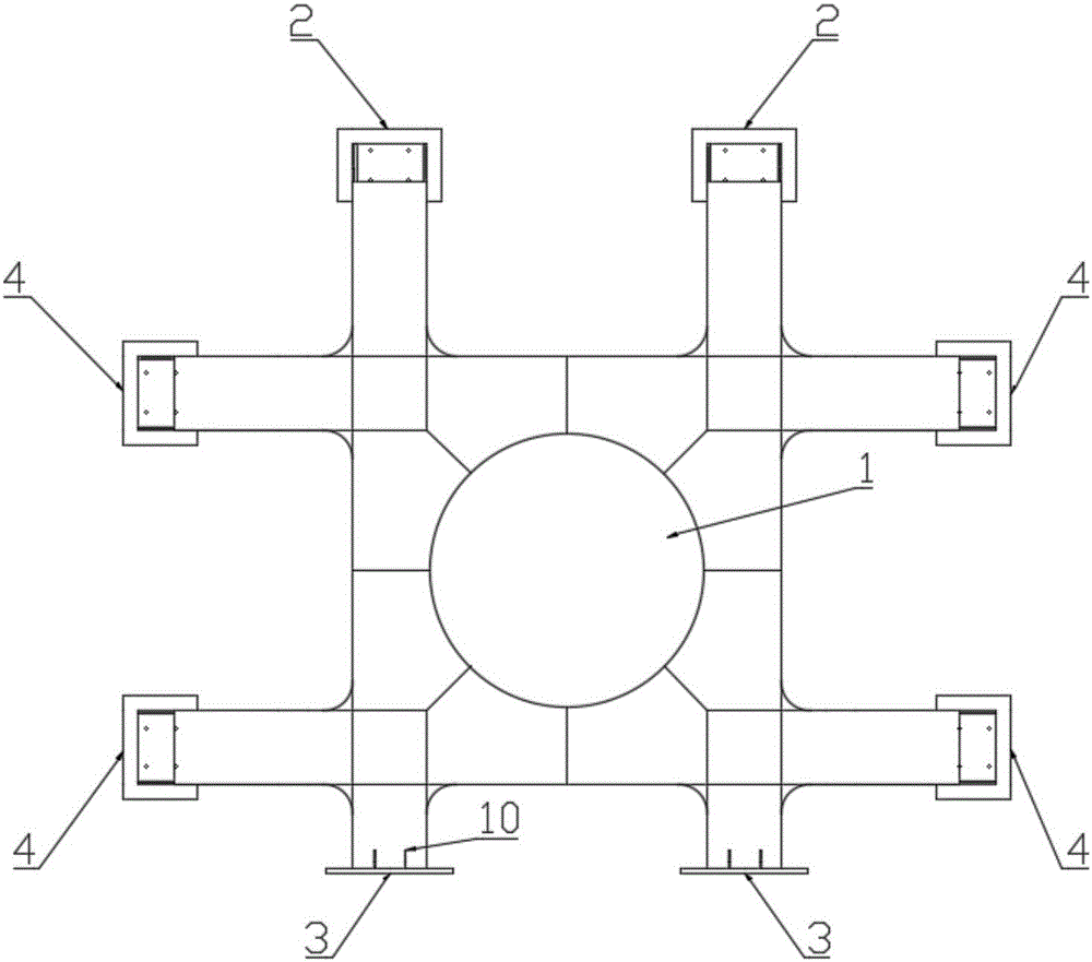 一種井字型海洋能發(fā)電裝置通用托架的制作方法