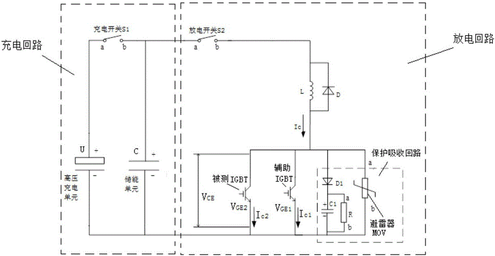 一種用于IGBT浪涌電流的檢測(cè)電路及其檢測(cè)方法與流程