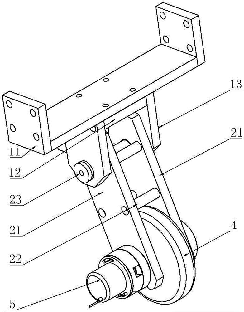 测速轮的支撑装置的制作方法