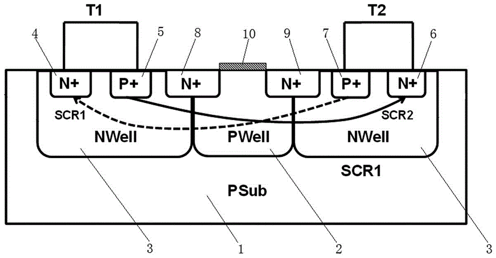 一种NMOS低压触发的双向SCR结构的制作方法与工艺