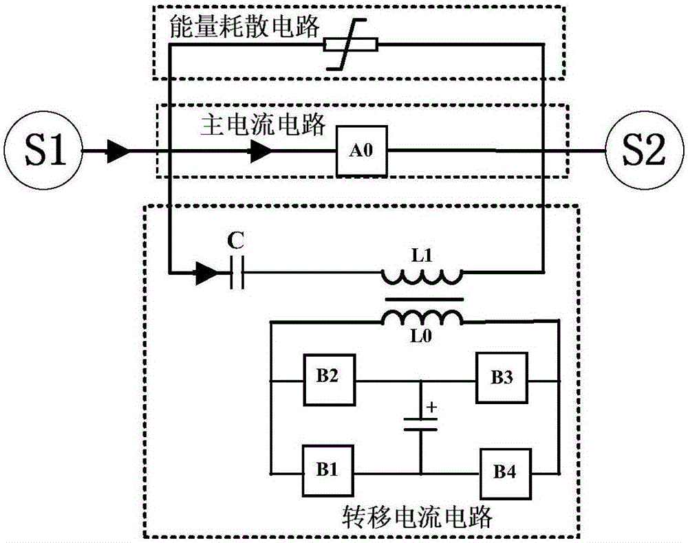 一種基于橋式感應(yīng)轉(zhuǎn)移直流斷路器及其使用方法與流程