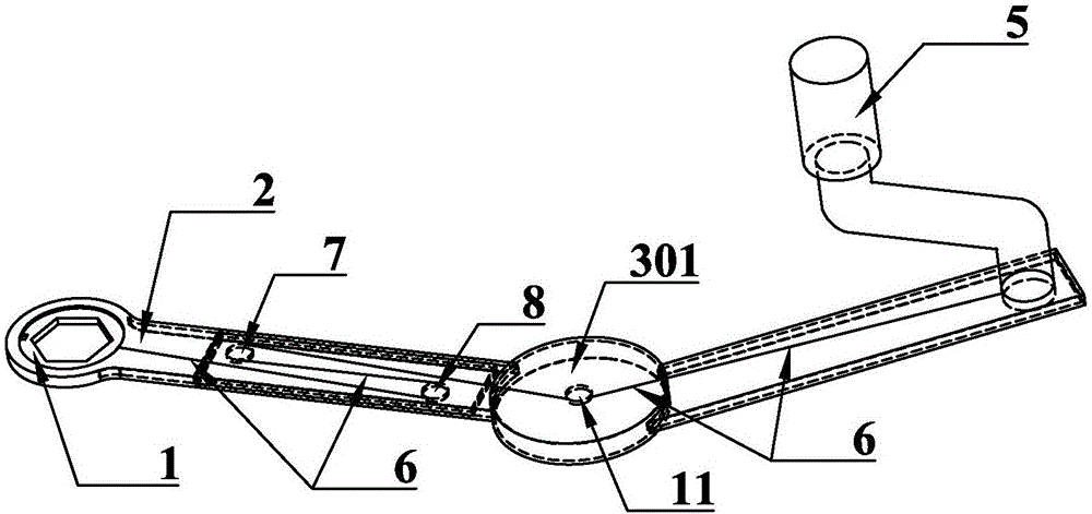 一种拉绳旋拧式螺母松紧扳手的制作方法与工艺