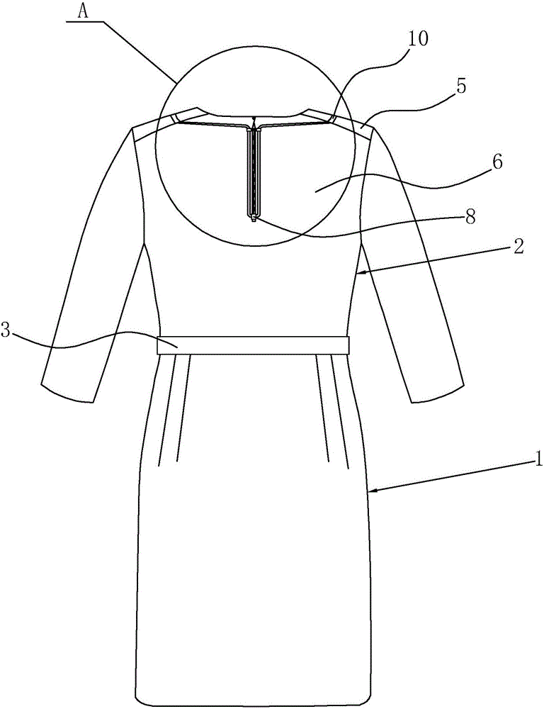 一种后背拉链式连衣裙的制作方法与工艺