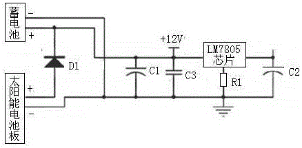 一種基于穩(wěn)壓電源電路的太陽(yáng)能路燈節(jié)能控制系統(tǒng)的制作方法與工藝