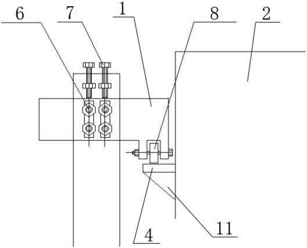 用于开卷机的防侧翻装置的固定结构的制作方法