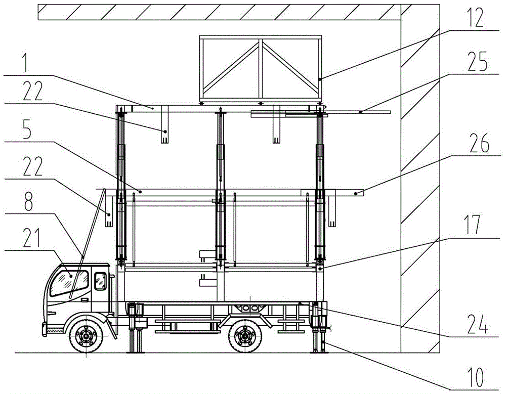 隧道車(chē)載折疊式多功能作業(yè)臺(tái)架的制作方法與工藝