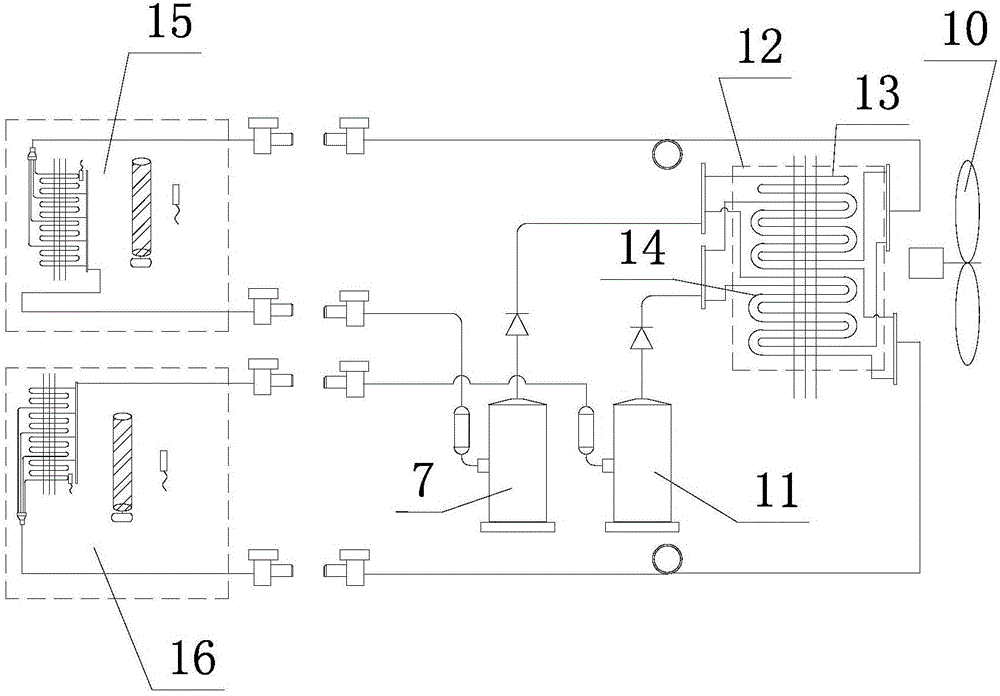 定频一拖二空调机组的制作方法