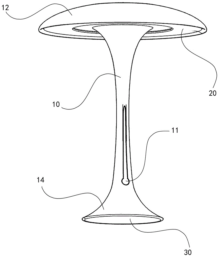 图3是本发明的结构示意图; 图中:10—台灯主体,11—触摸开关,12
