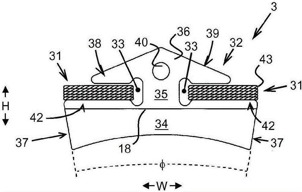 用于无级变速器的推式带的具有凸出的倾斜区域的横向段的制作方法与工艺