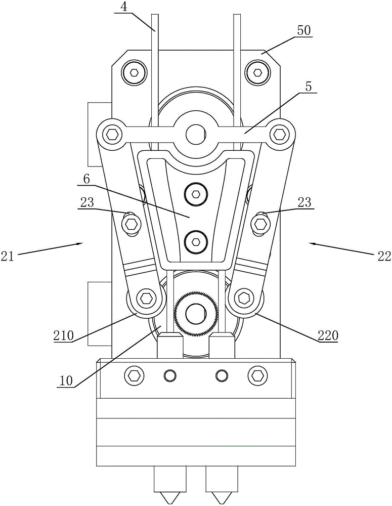 一种机控双针头挤出控制装置的制作方法