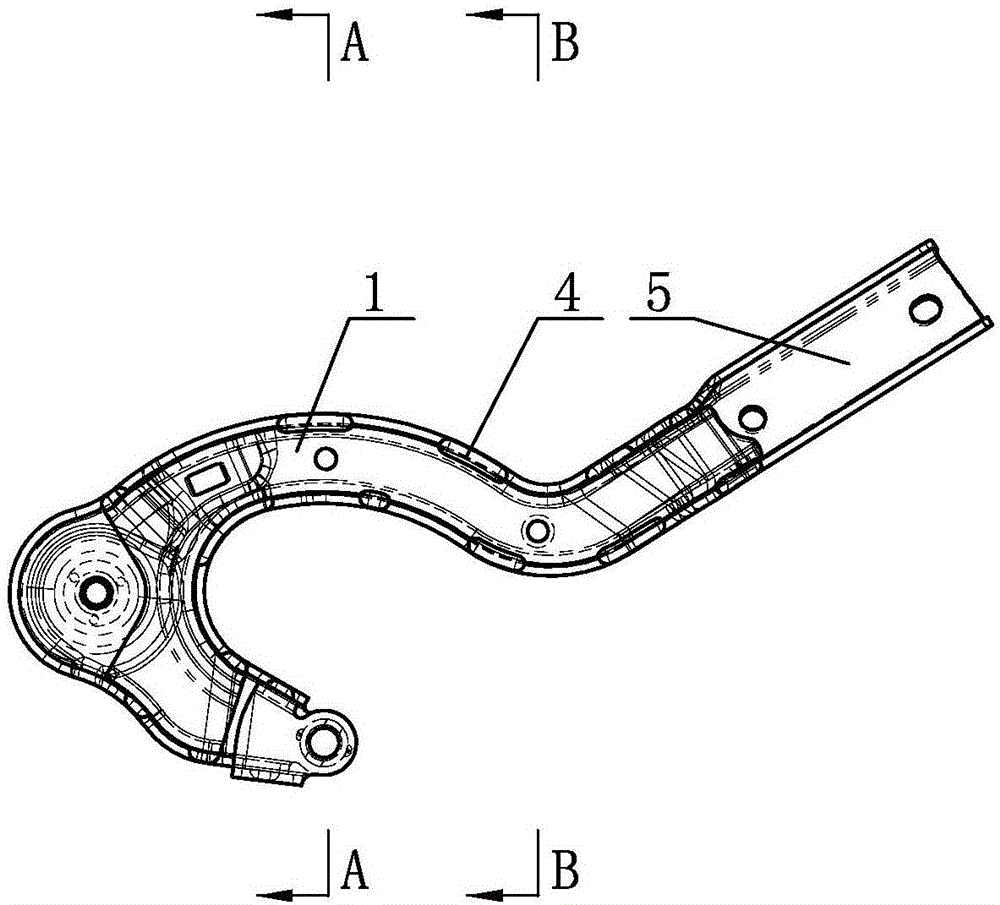 冲压焊接件结构的尾门铰链装置的制作方法