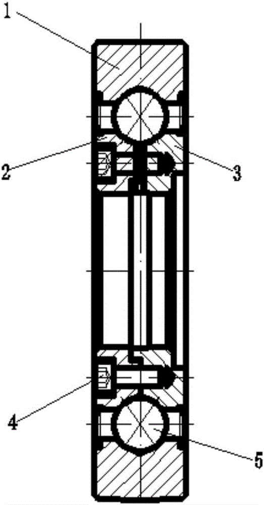 一种带螺钉的双半内圈四点接触球滚轮轴承的制作方法与工艺