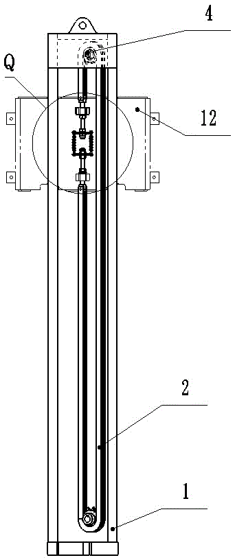 鑿巖機(jī)用的往復(fù)運(yùn)動式鏈條張緊機(jī)構(gòu)的制作方法與工藝