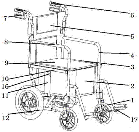 一种带购物箱的助行轮椅的制造方法与工艺