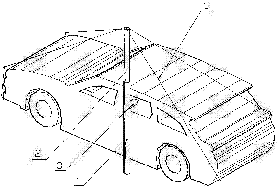 汽车遮蔽棚单柱侧立支撑方法及其制品与制造工艺