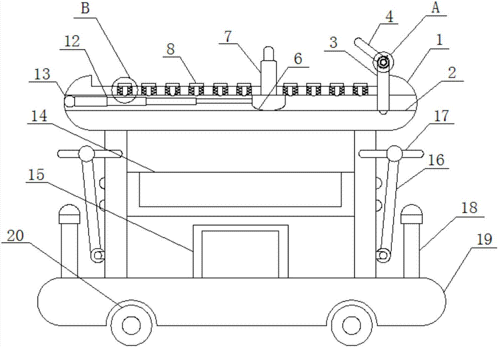 一種穩(wěn)定性高的醫(yī)療護(hù)理換藥車的制造方法與工藝