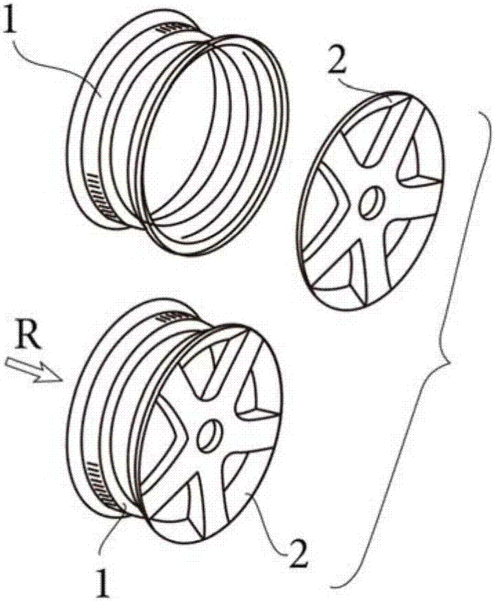 包括前轮盘和轮毂的轻合金混合车轮的制造方法与流程