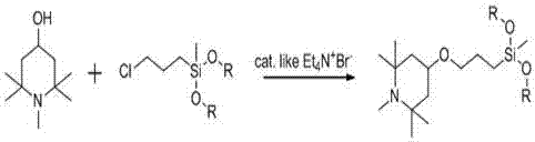一种使用相转移催化剂合成含有哌啶基团的硅烷的方法与流程