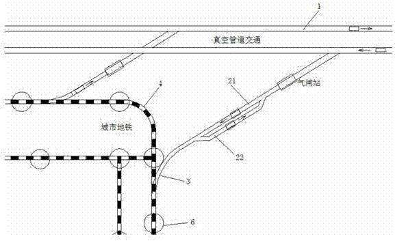 一種地鐵系統(tǒng)用作真空管道交通支線及車站的方法與系統(tǒng)與流程