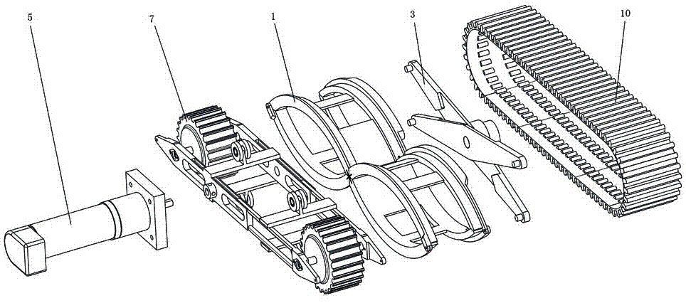 辐条旋转变形式轮履腿复合行走装置的制造方法