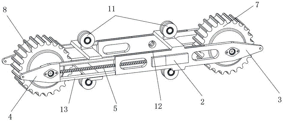 直线驱动轮架伸展式轮履腿复合行走装置的制造方法
