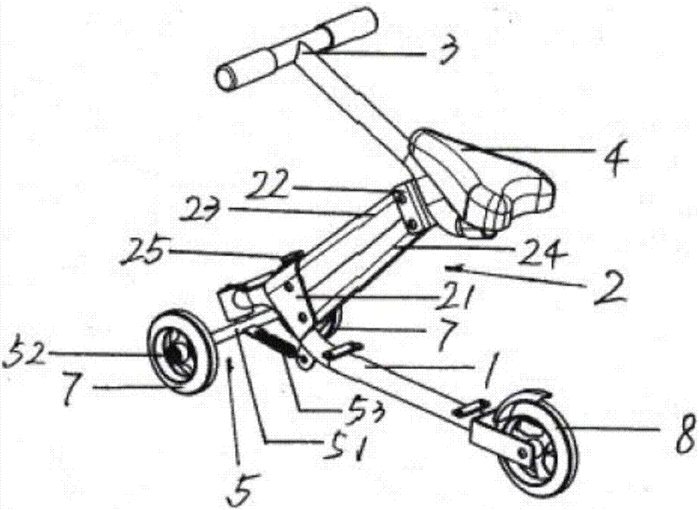 Z形折叠坐式三轮滑板车及其装配方法与流程