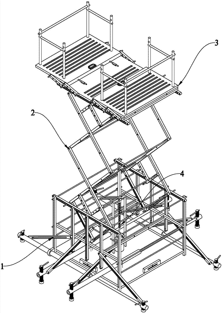 一種新型升降式建筑腳手架的制造方法與工藝