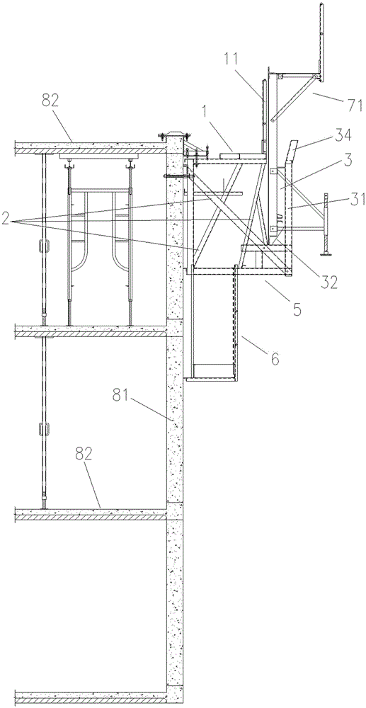 用于高層建筑施工的工作臺及其施工方法與流程