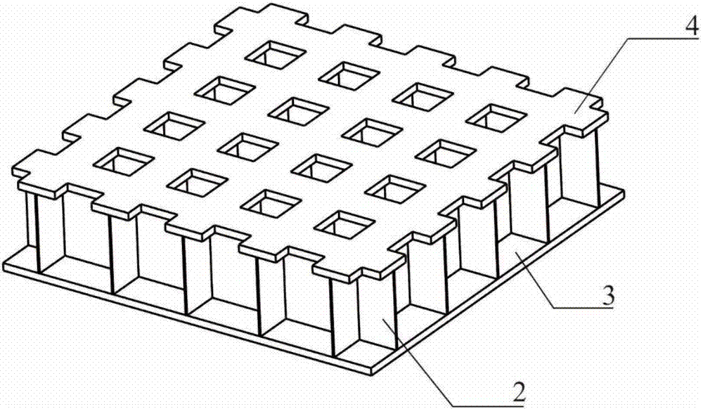 一種方形蜂窩夾層結(jié)構(gòu)及其制備方法與流程