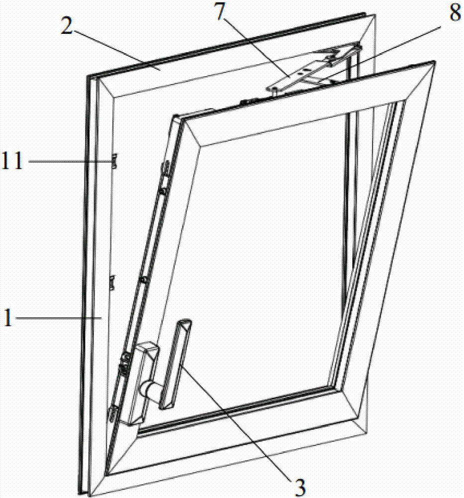窗户锁扣装置及包括其的平开上悬窗的制造方法